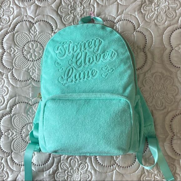 Stoney Clover Lane x Target Terry Cloth Embossed Backpack Light Green - Picture 5 of 7